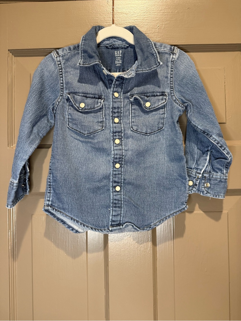 GAP Kids Light Blue Denim Jacket with Snap Pockets